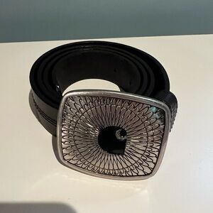Stylish Carhartt Black Belt with Silver Buckle